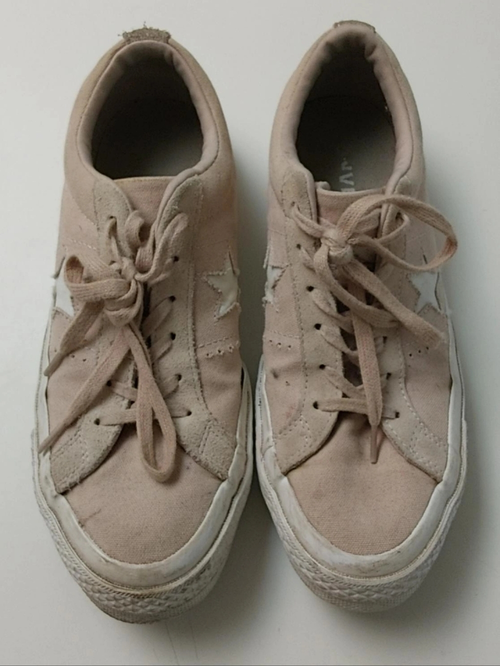 Women's Pale Pink Suede Lace-Up Converse All Star Sneakers